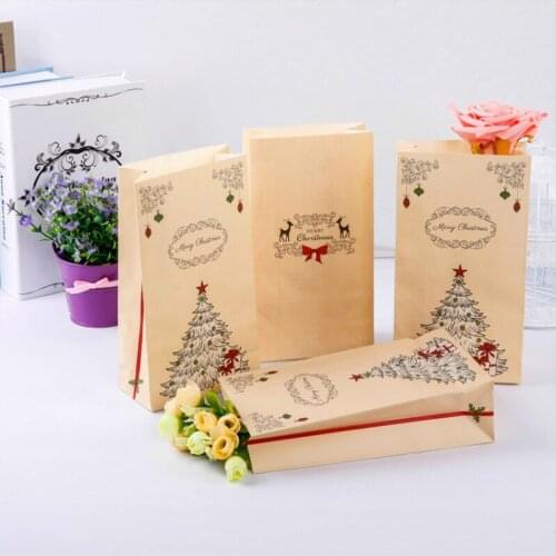 1PCS/PACK Christmas tree elk flat mouth gift Document File Bag 2 types mixed 22*12*6cm supply for chrismas