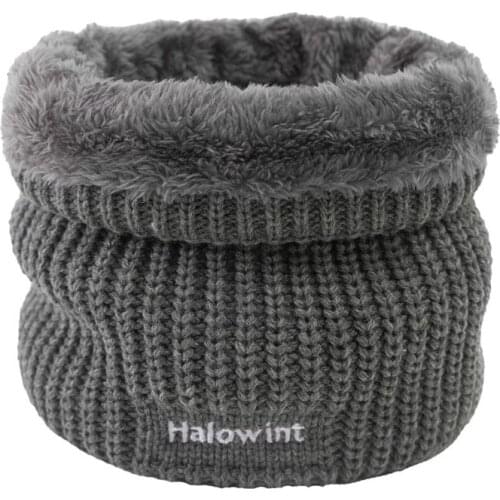 1PC Winter Men\s And Women\s Snood Plus Velvet Warm Wool Single-loop Pullover Bib Letter Solid Color Thick Collar