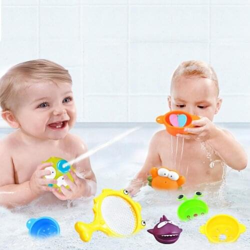 11Pcs Cartoon Colorful Stacking Cups Fishing Animal Baby Bath Development Toy