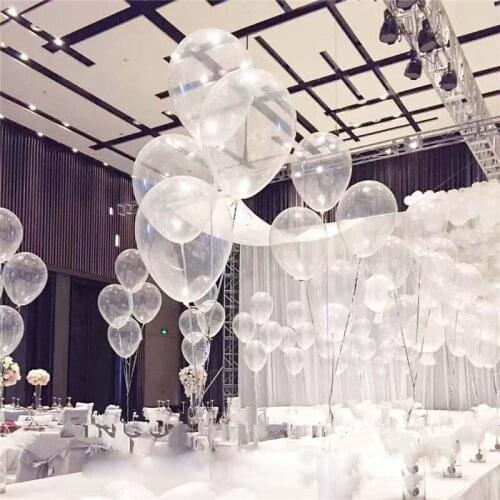 20pcs 2.2g TransparentLatex Helium Balloons Happy Birthday Decor Party Supplies Clear Ball Marriage Bridal Baby Shower Supplies