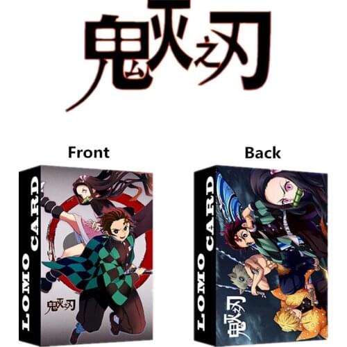 30 Sheets/Set Demon Slayer Kimetsu no Yaiba LOMO Card Mini Postcard Kamado Tanjirou Greeting Cards Message Card