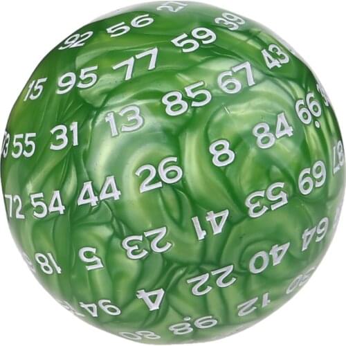 99 Sides Polyhedral Dice Green Irregular Multi Sided Acrylic Dices for Table Board Role Playing Game