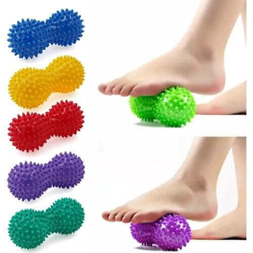 Peanut PVC Yoga Supplies with Thorns Workout Massage Peanut Hand Ball Yoga Fitness Ball Inflated Air Bag Peanut Ball 6 Colors