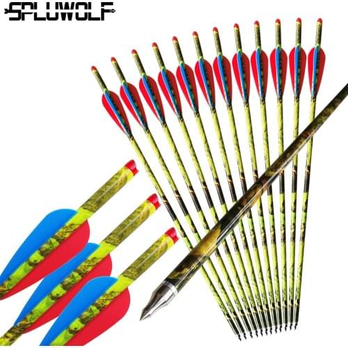 6PCS 12PCS 13.5"16"17"18"20"Carbon Archery Arrow Crossbow Bolts For Hunting Shooting Sport