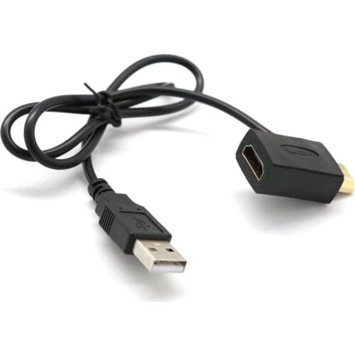 Hdmi Male To Female Connector + USB 2.0 Charger Cable Spliter Adapter Extender