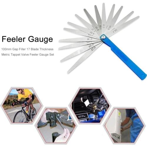 Feeler Gauge Metric Thickness Gauge Set Blade Gap Filler Tappet Valve Thickness Measurement Layout Tool Gages Metering