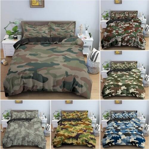 Classic Camouflage Pattern Bedding Set Bedroom Duvet Cover Masking Camo Repeat Bedclothes Luxury King Bed Decor 2/3PCS