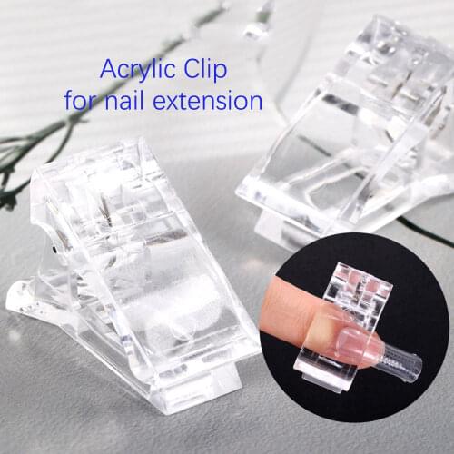 5Pcs Fix Clips Transparent Eco-friendly Acrylic Faux Fingernail Extension Nail Clippers for Nail Salon Tools