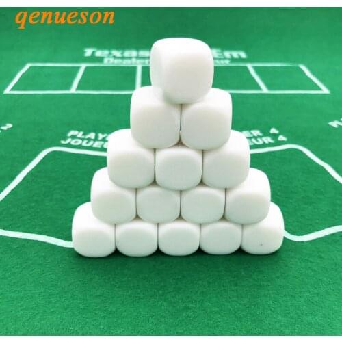 Hot Top Quality 50Pcs/Lot 20mm Blank Dice White Rounded Corner D6 Can Write White Blank Dice Creative Teching DIY Board Game Set
