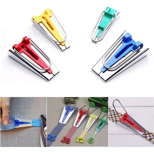 Set Of 4 Size Fabric Bias Tape Makers Set 6MM 12MM 18MM 25MM Binding Tool Sewing Quilting AA7660