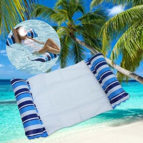 130x80cm Summer Adult Water Hammock In Air Mattress Swimming Pool Beach Lounger Floating Cushion Foldable Inflatable Lazy Chair