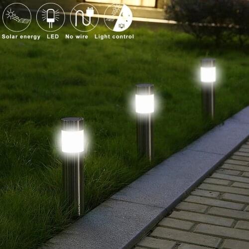 Stainless Steel Stud Floor Solar Light Pathway Lamp Outdoor LED Solar Powered Garden Path Stake Lanterns Lamps