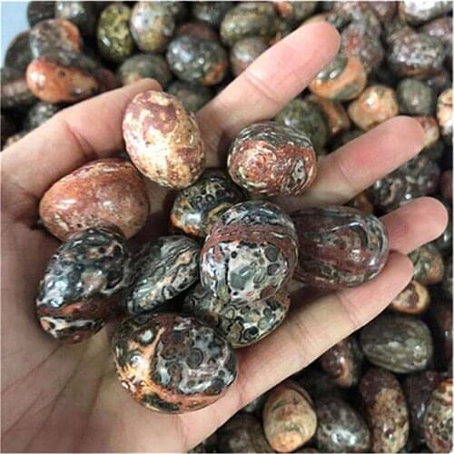 Natural Quartz Crystal Leopard Skin Tumbled Crystals Healing Stone for Home Decoration