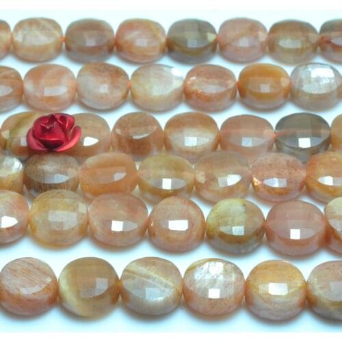 Natural Sunstone Faceted Coin Loose Beads Wholesale Gemstone Semi Precious Stones Bracelet Necklace Diy Jewelry Making Desgin