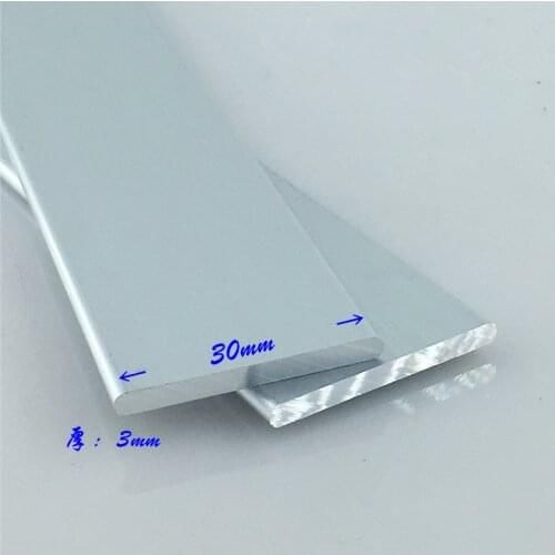 Aluminium alloy plate 3mmx30mm round corner aluminum 6063-T5 oxidation width 30mm thickness 3mm length 1000mm 1pcs