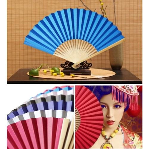Hand Held Fans Silk Bamboo Folding Fans Handheld Folded Fan Chinese Style For Wedding Dance Decoration Crafts Vintage Home Decor