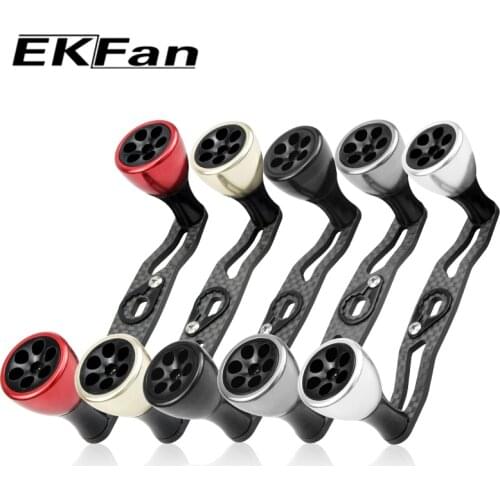 New EKfan 105MM 8X5 7X4MM Carbon Fiber Fishing Handle Suitable For Daiwa Shimano BaitCasting Water-drop and Drum-wheel Jig Reel
