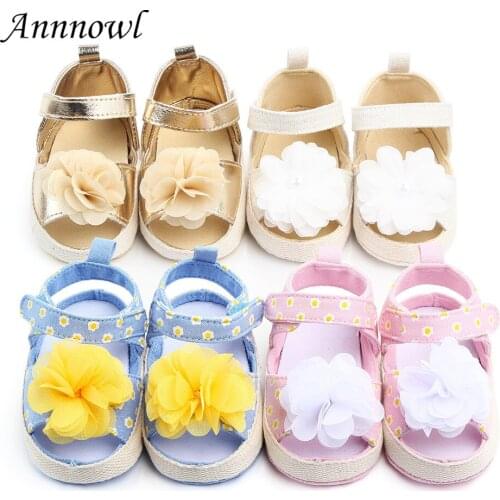 Fashion Baby Summer Shoes Open Toe Infant Sandalen Toddler Sandales for Girls Soft Sole Flowers Princess Newborn Footwear Doll