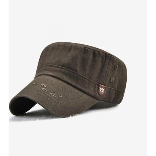 New style mens and womens flat top military hats outdoor sports sunshade hat