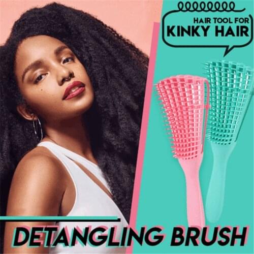 Detangling Brush 4c Hair Detangler Brush for Curly Hair Wet Thick Kinky Hair Adjust Hair Brush Scalp Massage Detangle Hairbrush