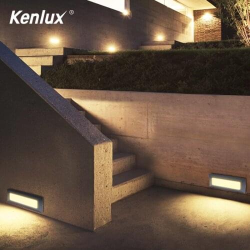 Kenlux Led stair light step lights 6W SMD 225*80mm Surface Aluminum mounted outdoor waterproof Embedded staircase Led Wall lamp