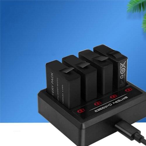 Universal 4-Slot Battery Charger Type C Battery Charging Station for Gopro Hero 5 6 7 8 Battery Accessories
