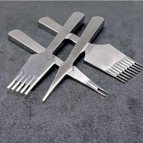 High quality Leather Chisel French Style Pricking Iron Sharp Leather Punching Tool Polish-2.45/2.7/3.0/3.38/3.85/4.0mm Obverse