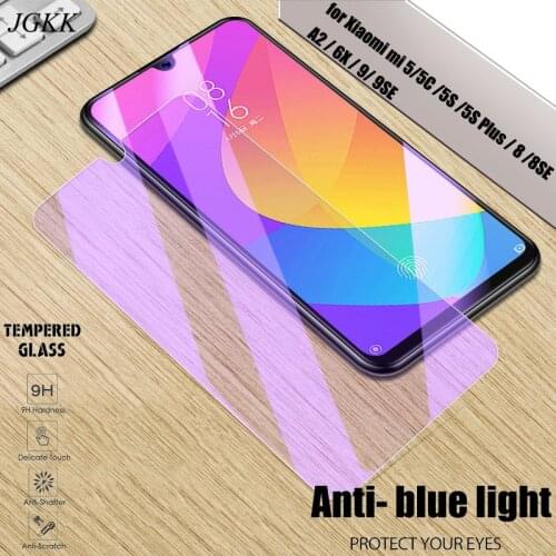 JGKK Anti-Blue Ray Tempered Glass For Xiaomi Mi 6x 5S Plus 5C 9 SE 9SE Anti Blue Screen Protector For XiaoMi Mi 8 SE 8SE A2 Film