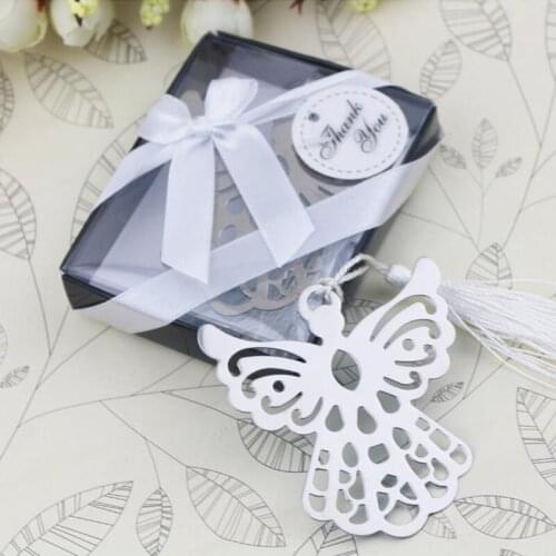 Angel Bookmark for Baptism Baby Shower Souvenirs Party Christening Giveaway Gift Wedding favor 50pcs Students return school gift