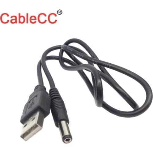 Zihan 80cm USB 2.0 A Type Male to 5.5 x 2.5mm DC 5V Power Plug Barrel Connector Charge Cable