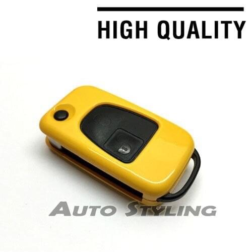 Yellow Key Cover Case for Mercedes Benz Remote Fob 3 Button Hull Bag Skin 73yel