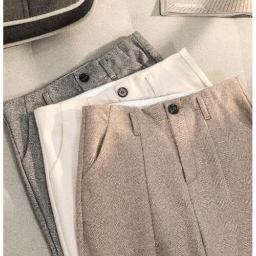 Wavsiyier Winter Wide Leg High Waist Trousers Women Korean Autumn Solid Casual Straight 2020 Harem Pant Fashion Loose Thick