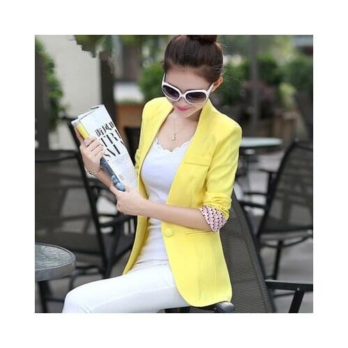 Womens blazer formal single button solid long sleeve female jacket coat women suit blazer feminino office ladies slim blazer