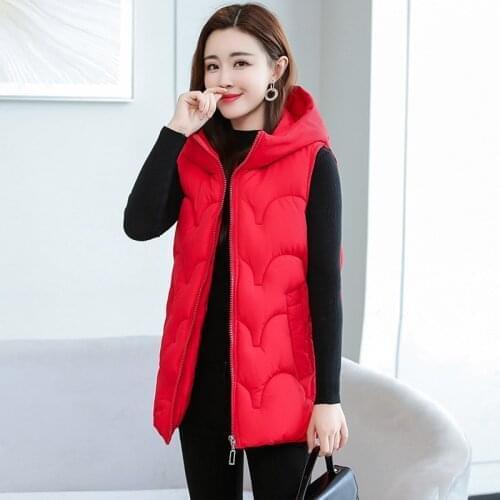 Womens Winter Puffer Vest Solid Hooded Plus Size Ladies Sleeveless Jackets Casual Zipper Pockets Waistcoat for Female 2021