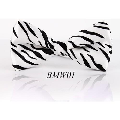 1Piece/lot Fashion Bow Tie For Men Zebra Striped Pattern Bowtie Leisure Black White Polyester Cravat Gravata Lovely Brand