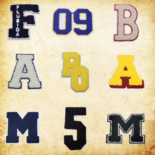 1pcs 3D towel number English alphabet patch clothing embroidery Decal children women clothing name accessories Badge