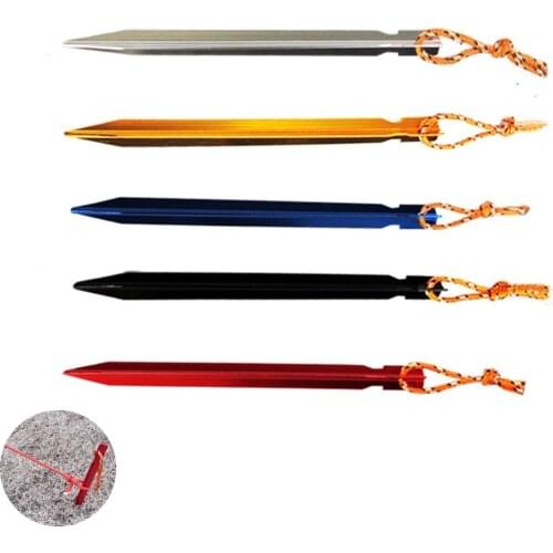 10pcs/set 18cm Aluminum Alloy Tent Pegs with Rope Stake Camping Hiking Equipment Outdoor Traveling Tent Portable Accessories