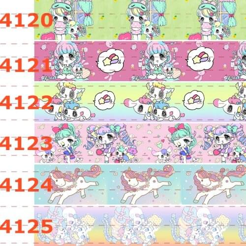 10yards - Different sizes-Cartoon pattern printed Grosgrain ribbon -Cute pattern ribbon