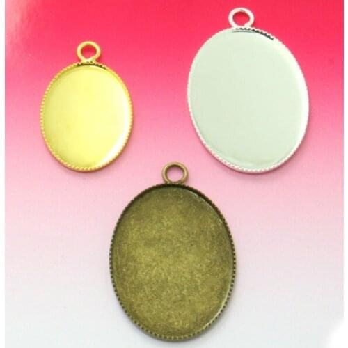 200pcs 13*18mm Silver/Antique Bronze/Gold Plated Teeth Edge Tray for Cameo Settings Cabochon Pendants & Charms Blank Base