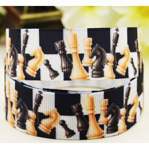 22mm 25mm 38mm 75mm Chess Cartoon printed Grosgrain Ribbon party decoration 10 Yards X-03941