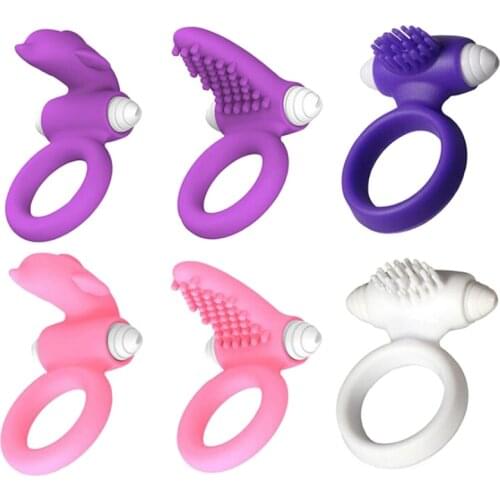 3 Types Penis delay ring Vibrator for men Cock sex ring Finger Vibrator sex toys for woman Clitoris Anillo vibrador Couple toys