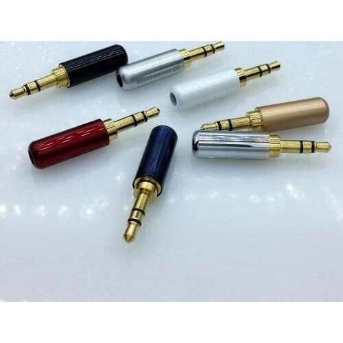 3pin 3.5mm Audio Gold-Plated headphone plug 3.5 RCA Connectors jack Connector plug jack Stereo Headset Dual Track 7pcs