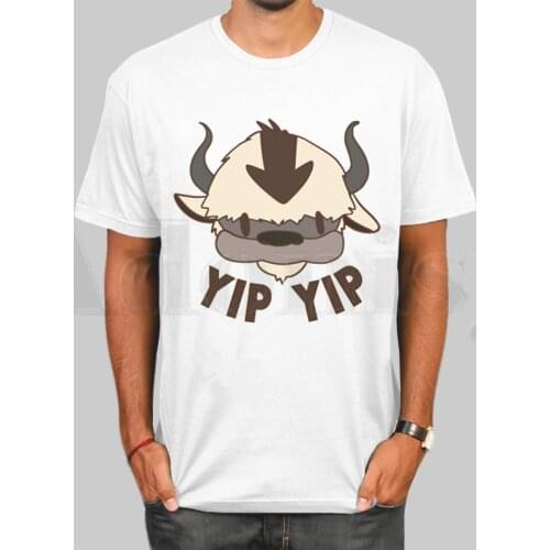 Avatar The Last Airbender Aang Appa Anime Badass T Shirts Short sleeves T-shirt Men Fashion T shirt Men Tops Tees Mens T-shirt