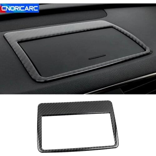 Car Carbon Fiber Console Dashboard Navigation Frame Decoration Cover Trim For Audi Q3 2013-2018 Auto Interior Accessoreis