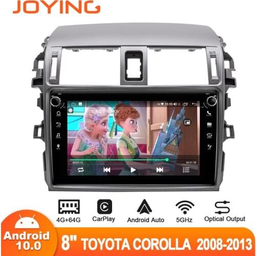 Joying 8" Android10 Car Radio for Toyota Corolla 2008-2013 GPS SPDIF DSP Carplay Subwoofer DVR 5GWiFi Optical Output DAB DVR