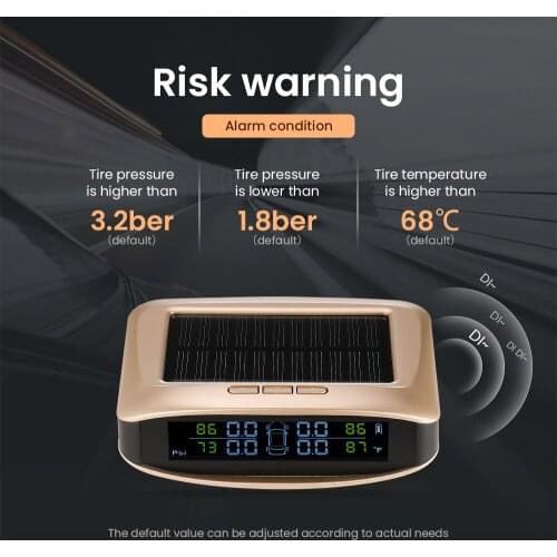 AN-08 Wireless Tire Pressure Sensor Car TPMS+4 External Sensors Tire Pressure Monitoring System Temperature Driver Fatigue Alarm