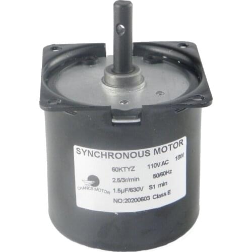 CHANCS 60KTYZ AC Synchronous Low Noise Electric Motor 110V 2.5-3RPM Barbecue High Torque Metal Geared for Rotisserie Turntable