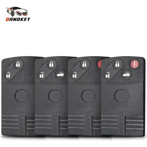 Dandkey Smart Card Remote Key Shell With Insert Blade Uncut MAZ24 Fob for Mazda 5 6 CX-7 CX-9 RX8 Miata 2/3/4 Buttons Case