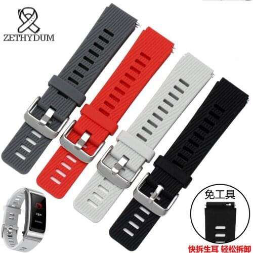 Business replacement watch belt for Huawei B5 bracelet band Sport Quick Release Waterproof High Quality silicone wristband 18mm