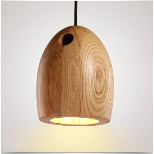 Designer Modern Solid Wood Hand Carved Nordic Simple Wood Chandelier Manchurian Ash Wood Hanging Lamp E27 Free Shipping